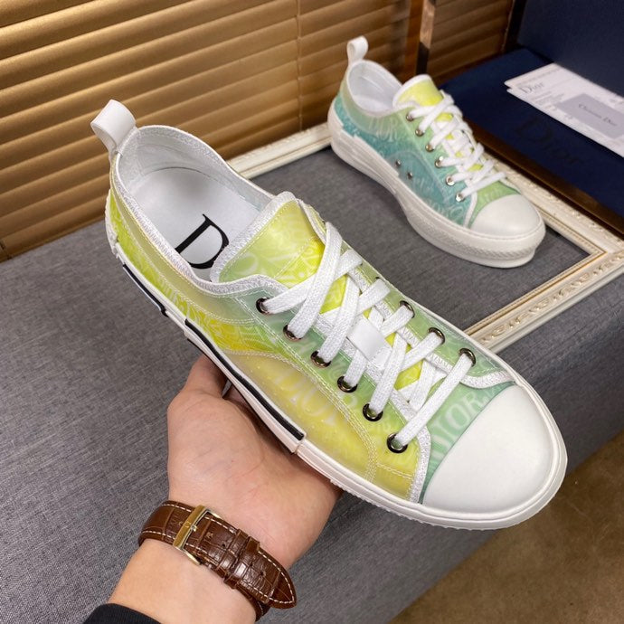 GLM - DIR B23 White and Yellow LOW-TOP SNEAKER