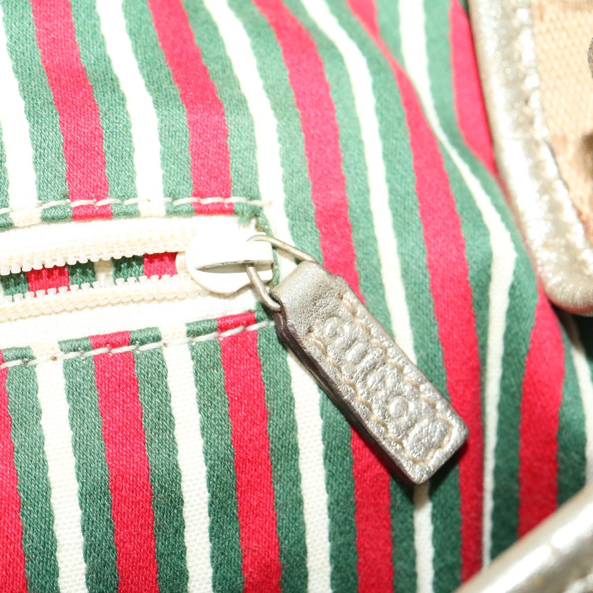 GUCCI GG Canvas Shoulder Bag Beige Silver 30333