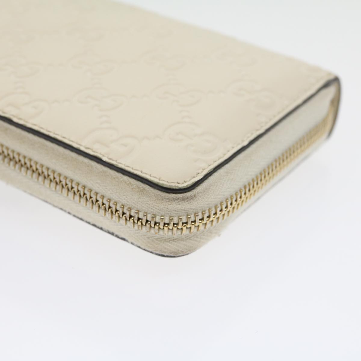 GUCCI GG Canvas Guccissima Long Wallet White 30393