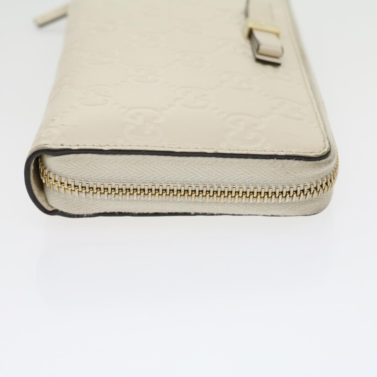 GUCCI GG Canvas Guccissima Long Wallet White 30393