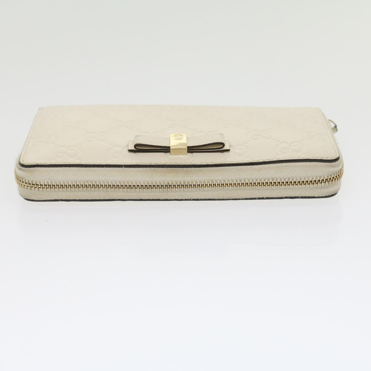 GUCCI GG Canvas Guccissima Long Wallet White 30393