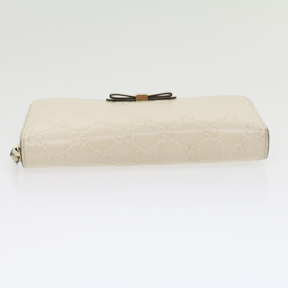 GUCCI GG Canvas Guccissima Long Wallet White 30393
