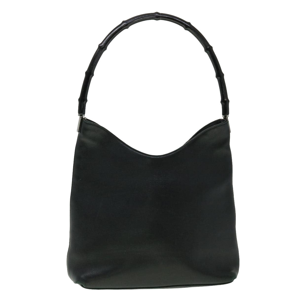 GUCCI Bamboo Shoulder Bag Leather Black 30395