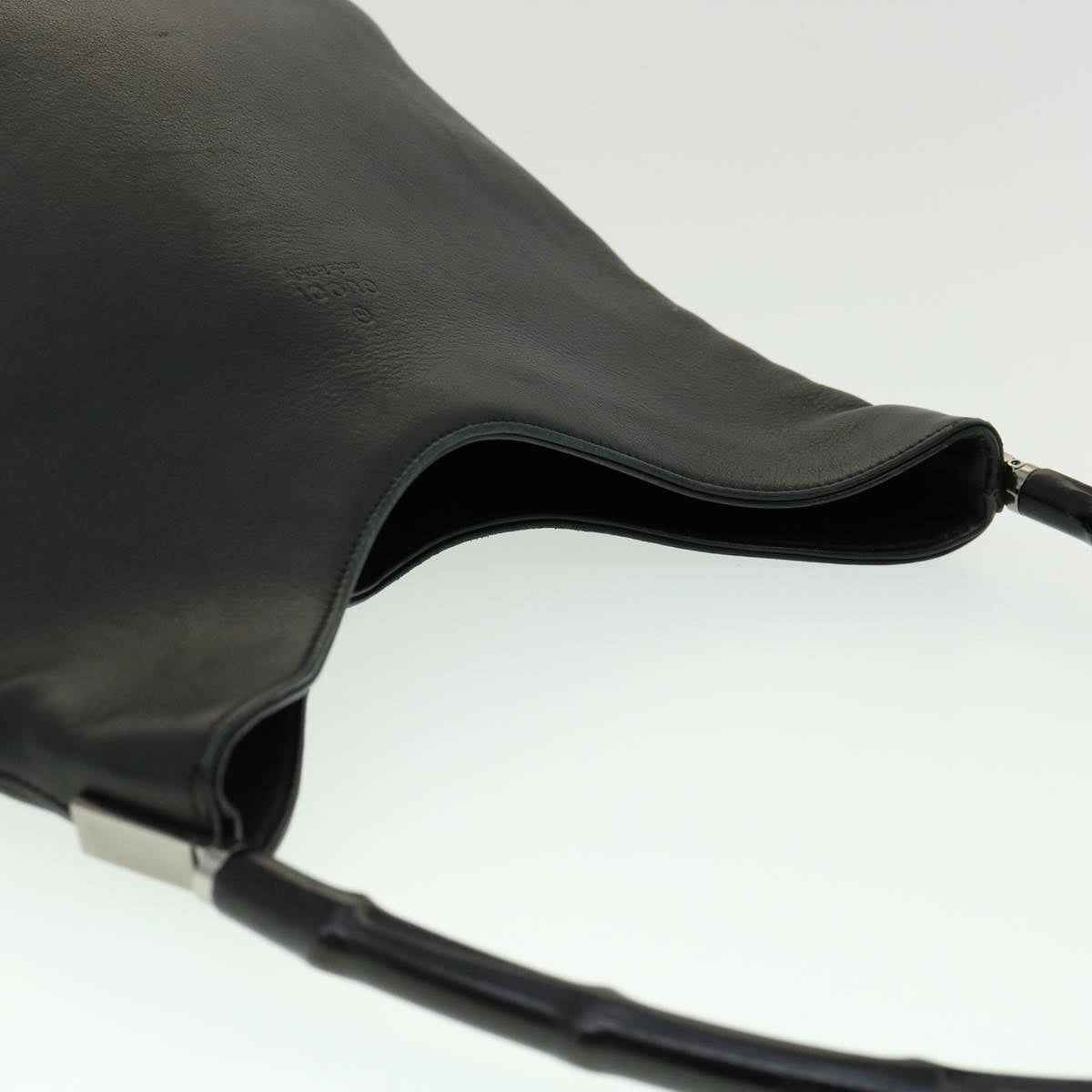 GUCCI Bamboo Shoulder Bag Leather Black 30395