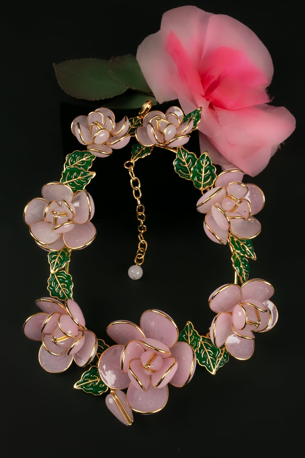 Collier en pÃƒÆ’Ã‚Â¢te de verre rose Augustine