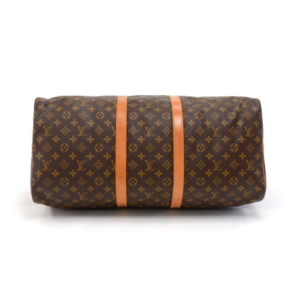Louis Vuitto Keepall 55 Bandouliere Monogram Canvas Travel Bag with Strap