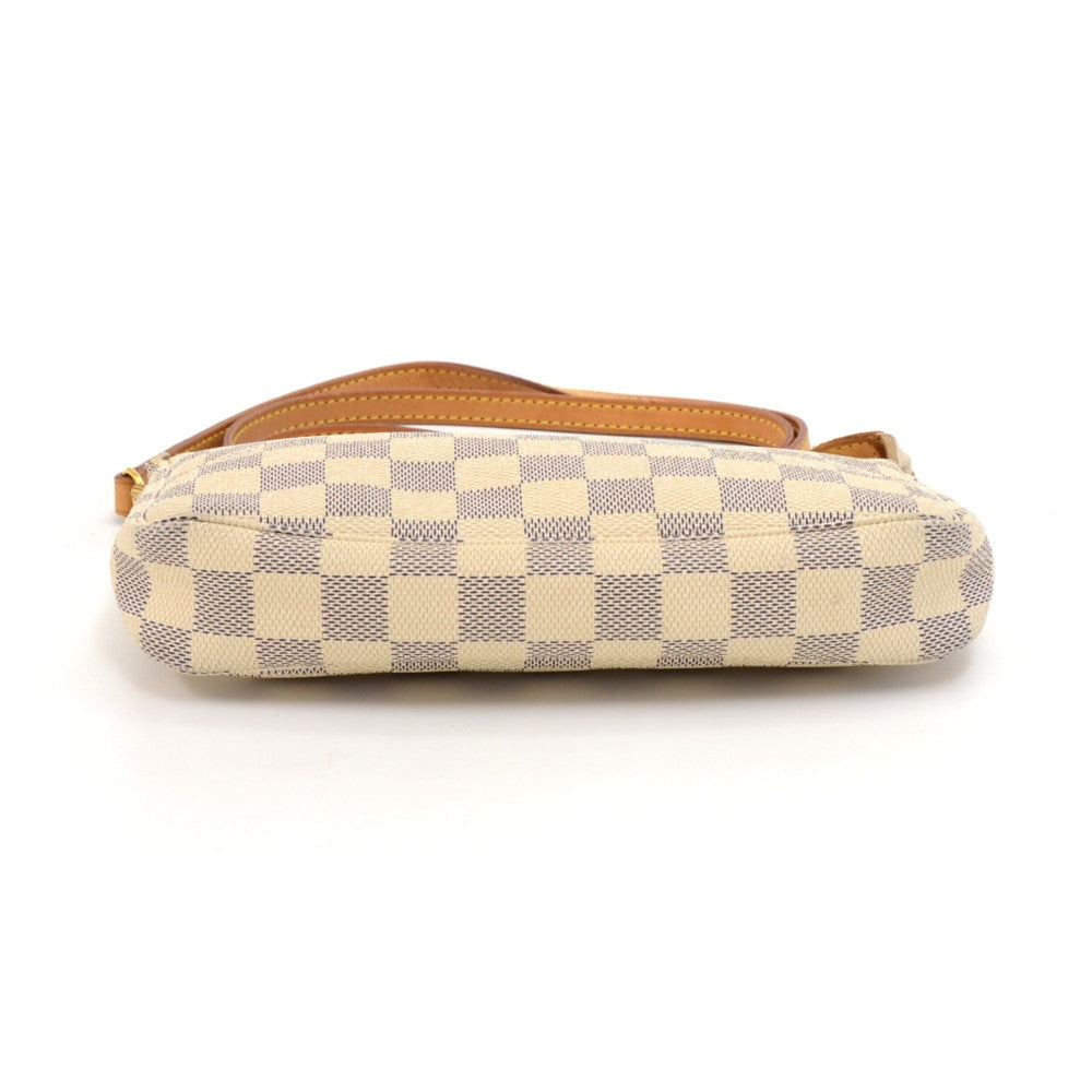 Louis Vuitto Pochette Accessoires Damier Azur Canvas Bag with Strap