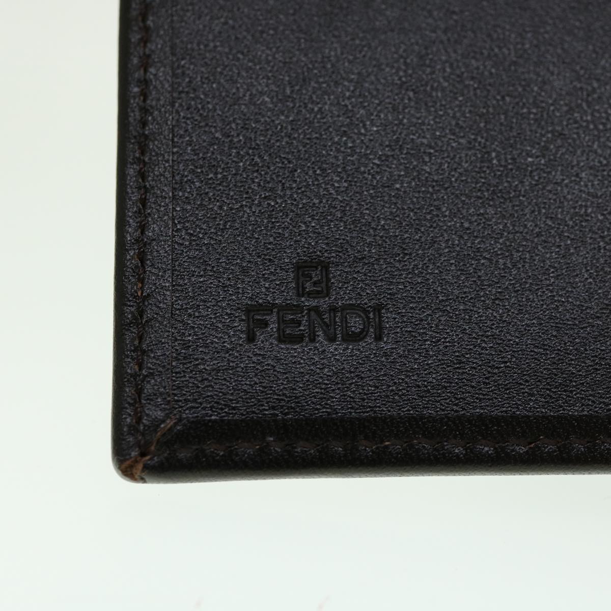 FENDI Zucca Canvas Wallet Black Brown 30916