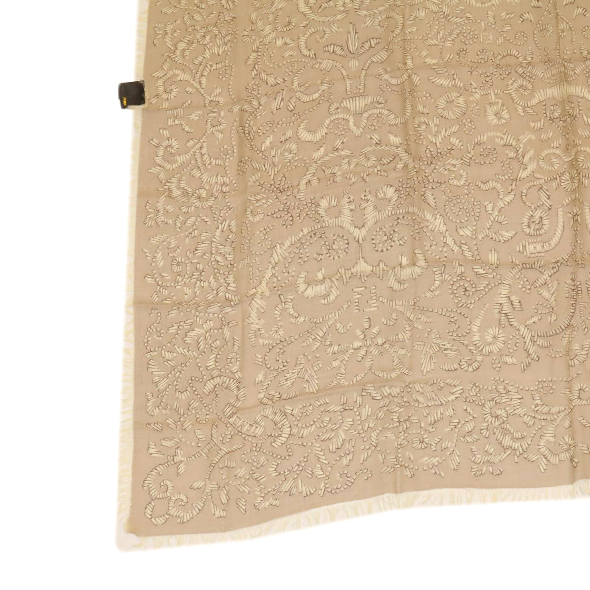 FENDI Stole Silk50% Wool50% Beige 30925
