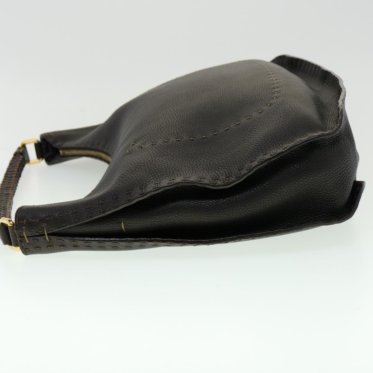 FENDI Shoulder Bag Leather Brown 30988