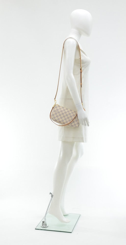 Louis Vuitto Pochette Accessoires Damier Azur Canvas Evening Bag with Strap