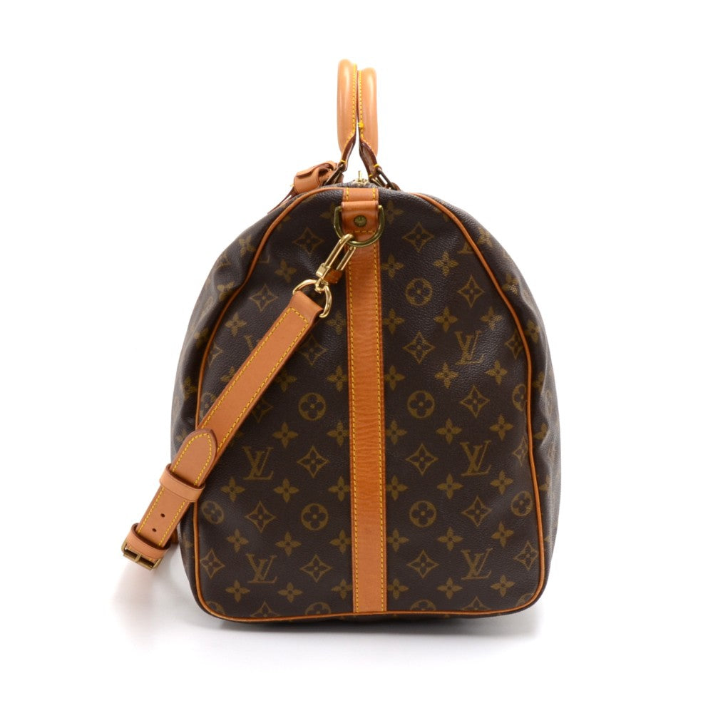 Louis Vuitto Keepall 60 Bandouliere Monogram Canvas Travel Bag with Strap