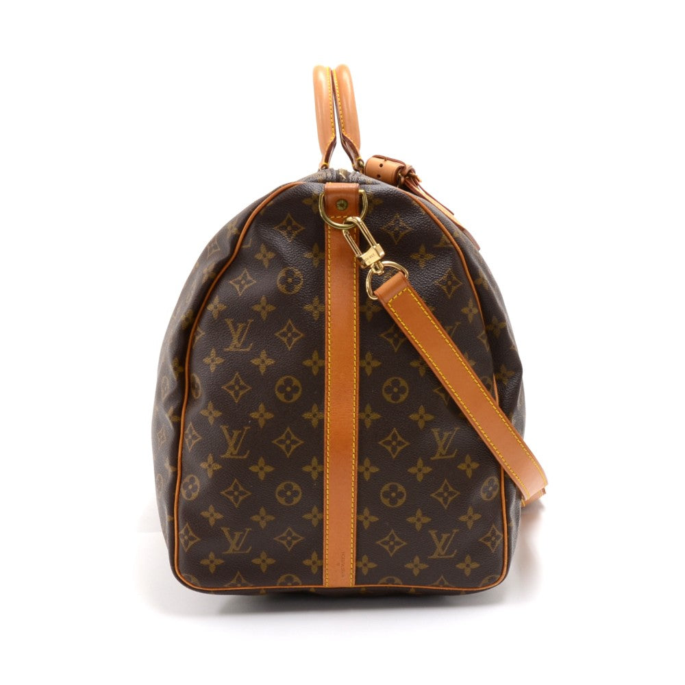 Louis Vuitto Keepall 60 Bandouliere Monogram Canvas Travel Bag with Strap