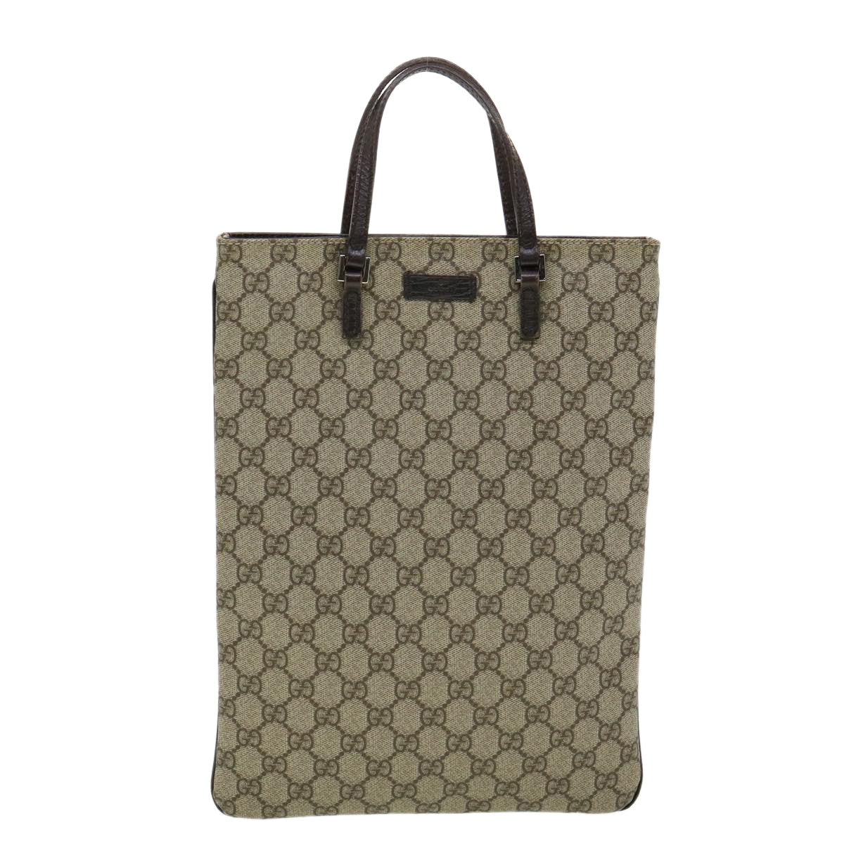 GUCCI GG Canvas Hand Bag PVC Leather Gray 117551 31735
