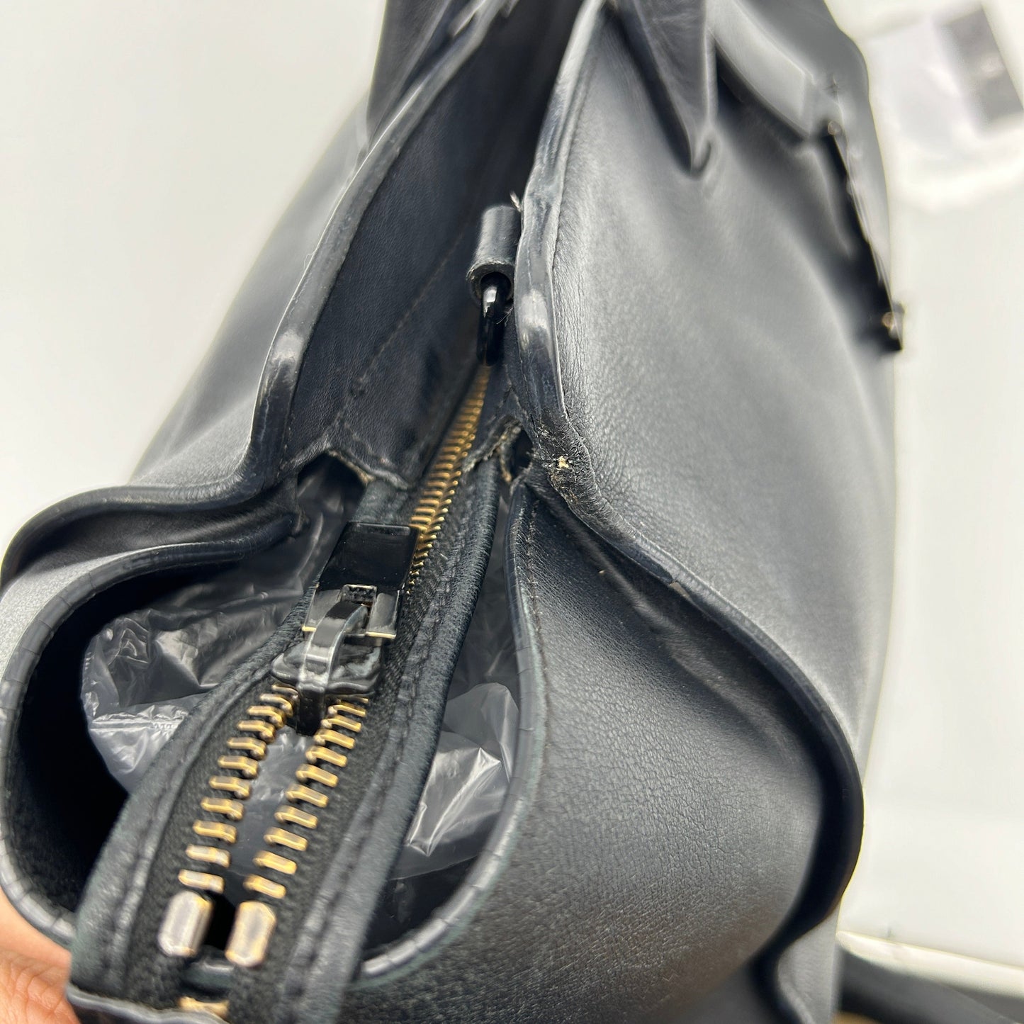 Saint Laurent Downtown Cabas Black Leather Tote Bag