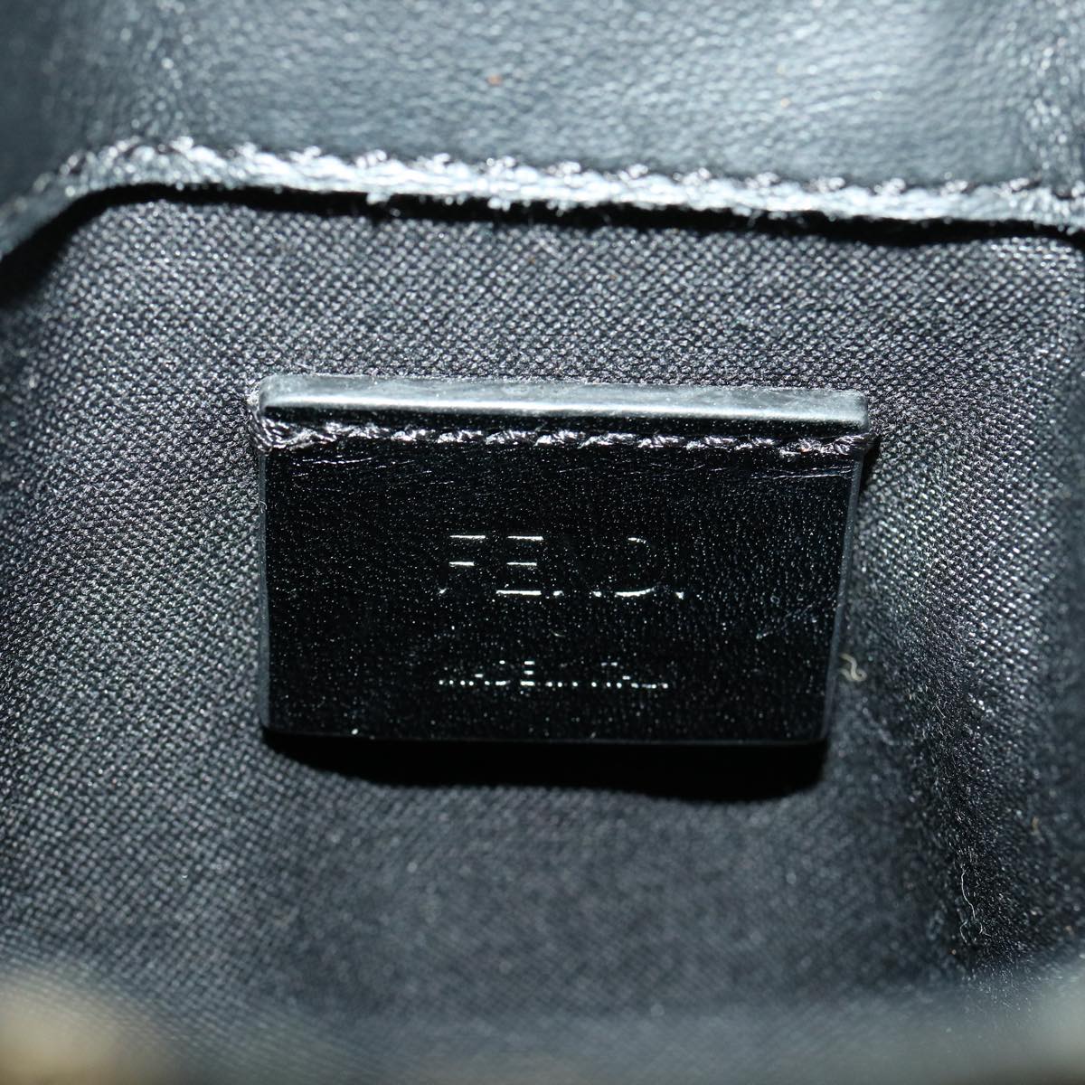 FENDI Zucca Canvas Shoulder Bag Brown Black 31851A