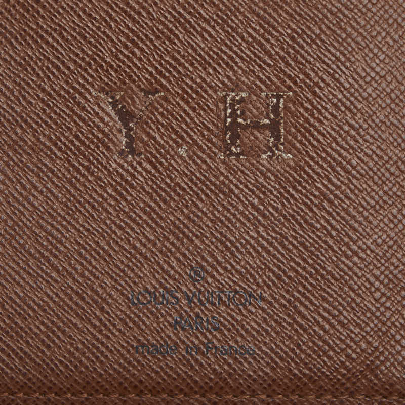 Louis Vuitton Monogram Portepapier Double Fold Wallet M61207 Brown PVC Leather  Louis Vuitton