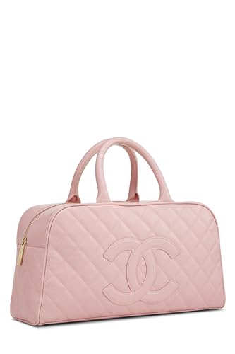 Chanel,  Pink Quilted Caviar Bowler, Pink