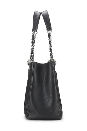 Chanel,  Black Quilted Caviar Grand Shopping Tote (GST), Black