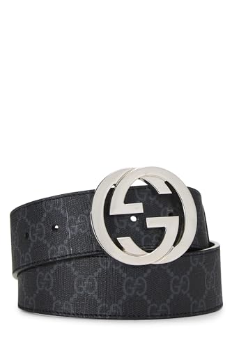 Gucci,  Black GG Supreme Canvas Belt, Black