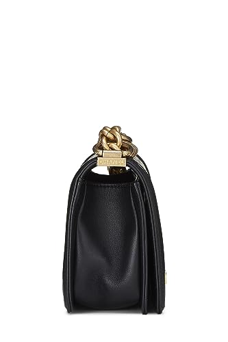 Chanel,  Black Quilted Lambskin Boy Bag Small, Black