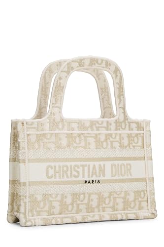 Dior,  Gold Embroidered Canvas Book Tote Mini, Gold