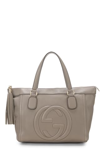 Gucci,  Grey Leather Soho Zip Tote, Grey