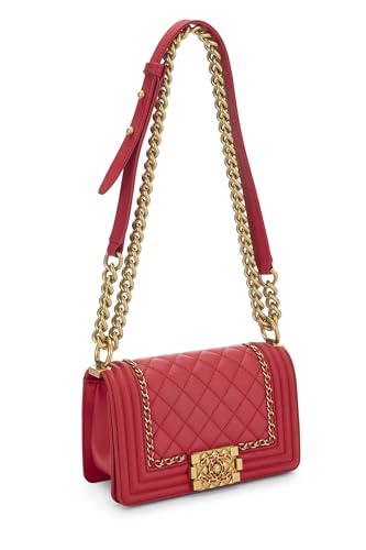 Chanel,  Pink Lambskin Chain Around Boy Bag Small, Pink