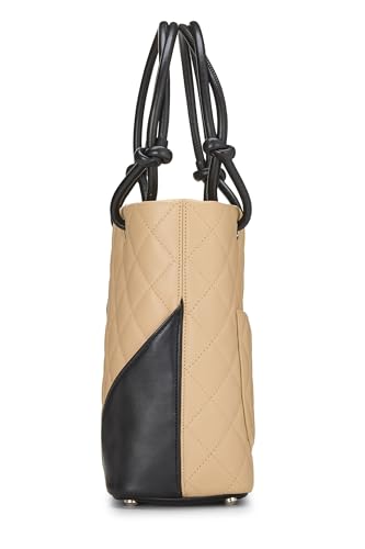 Chanel,  Beige Quilted Calfskin Cambon Ligne Tote Mini, Beige