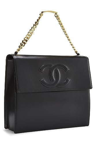 Chanel,  Black Lambskin 'CC' Flap Handbag, Black