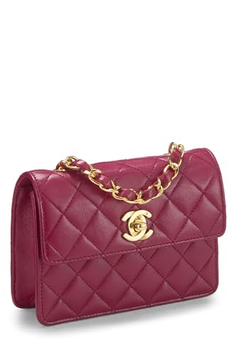 Chanel,  Pink Quilted Lambskin Half Flap Micro, Pink