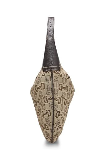 Gucci,  Brown Horsebit Canvas Hobo, Brown