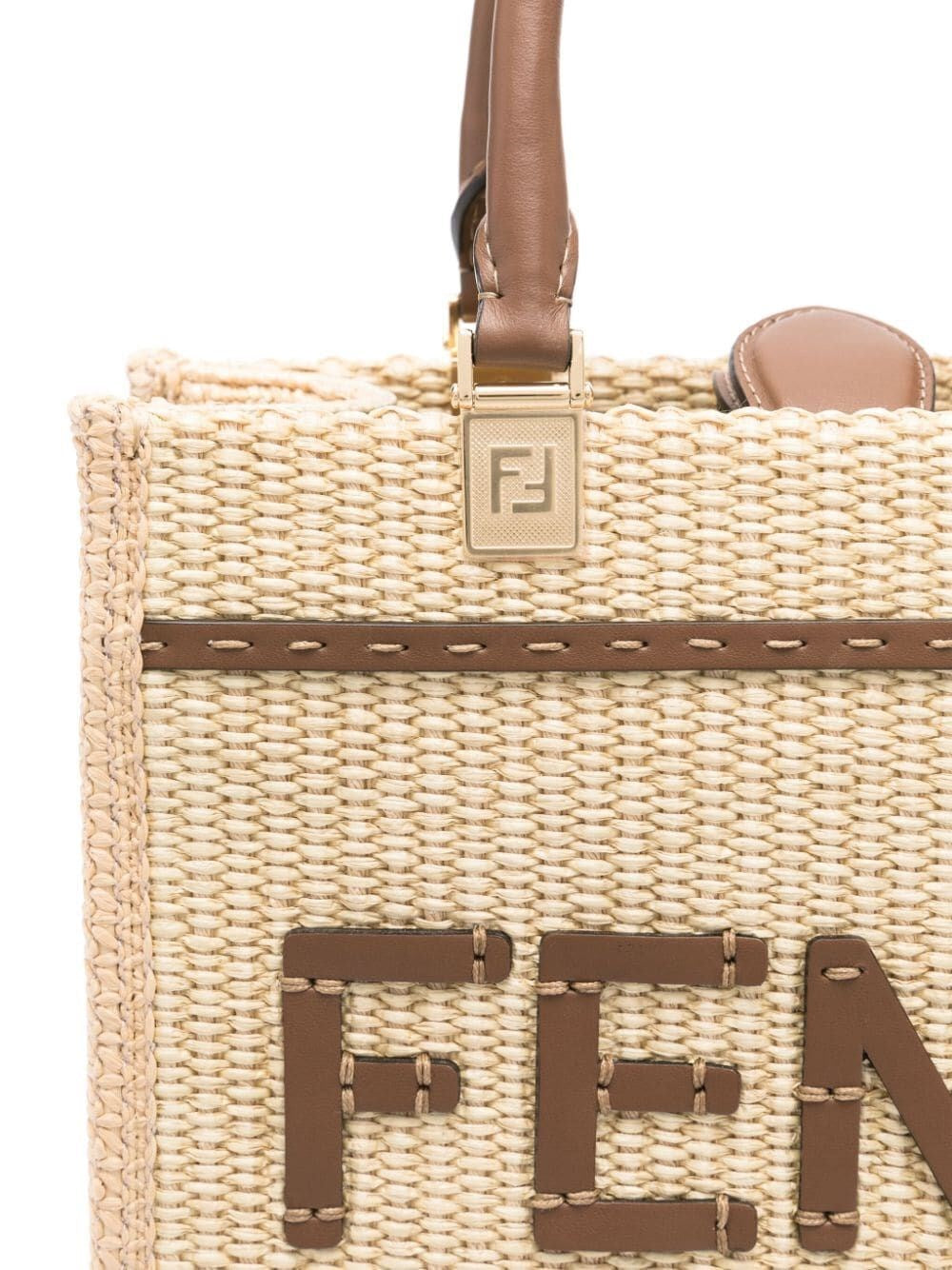 Fendi Women Small Raffia Sunshine Bag
