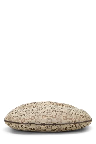 Gucci,  Brown Horsebit Canvas Hobo, Brown