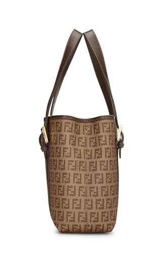 Fendi,  Brown Zucchino Coated Canvas Tote Small, Brown