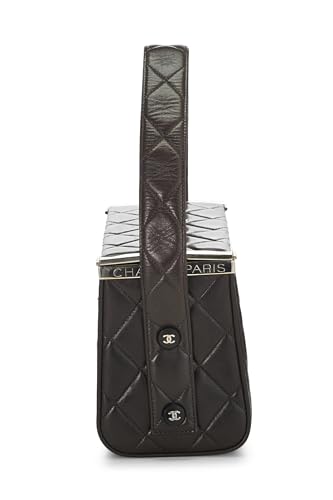 Chanel,  Black Quilted Lambskin Box Vanity Small, Brown