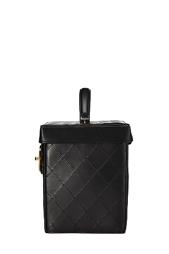 Chanel,  Black Lambskin Circle 'CC' Vanity Large, Black