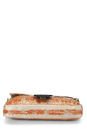 Fendi,  Orange Beaded Satin Baguette, Orange