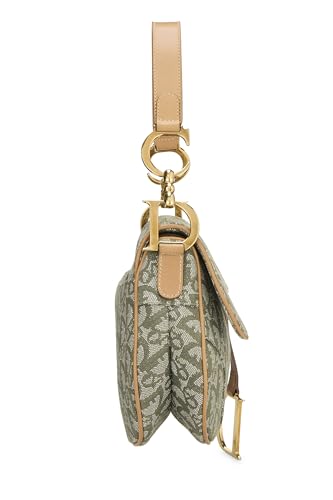 Dior,  Green Trotter Canvas Saddle Bag, Green