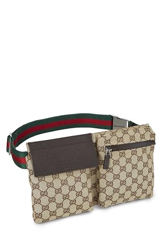 Gucci,  Original GG Canvas Double Pocket Waist Pouch, Brown