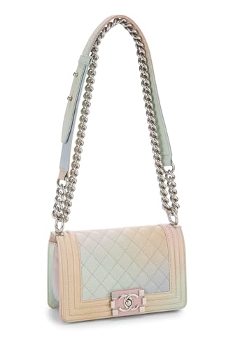 Chanel,  Rainbow Quilted Caviar Boy Bag Small, Multi