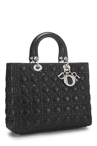 Dior,  Black Cannage Quilted Lambskin Lady Dior Large, Black