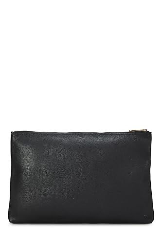 Gucci,  Black Leather Logo Print Pouch, Black