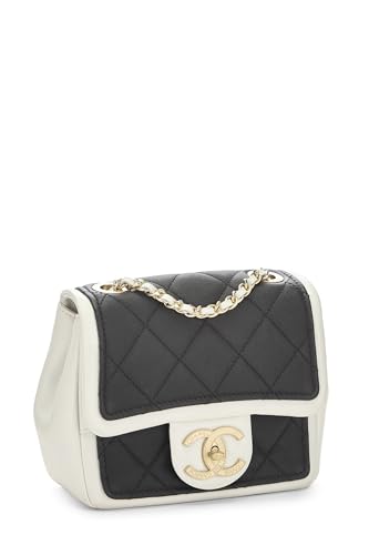 Chanel,  White & Black Quilted Lambskin Graphic Flap Mini, Multi