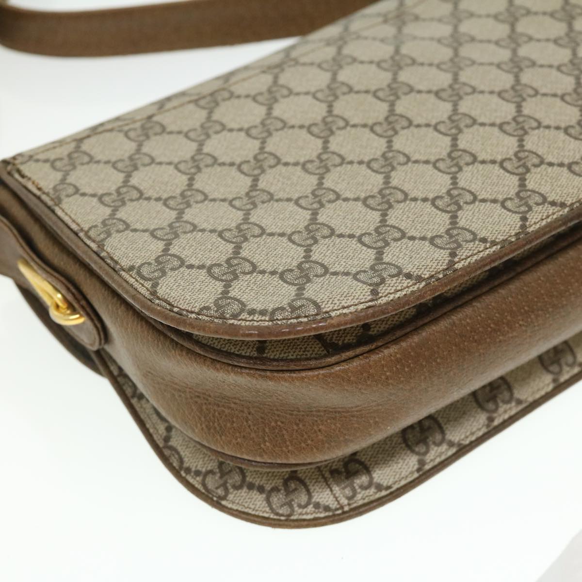 GUCCI GG Canvas Shoulder Bag PVC Leather Beige 32392