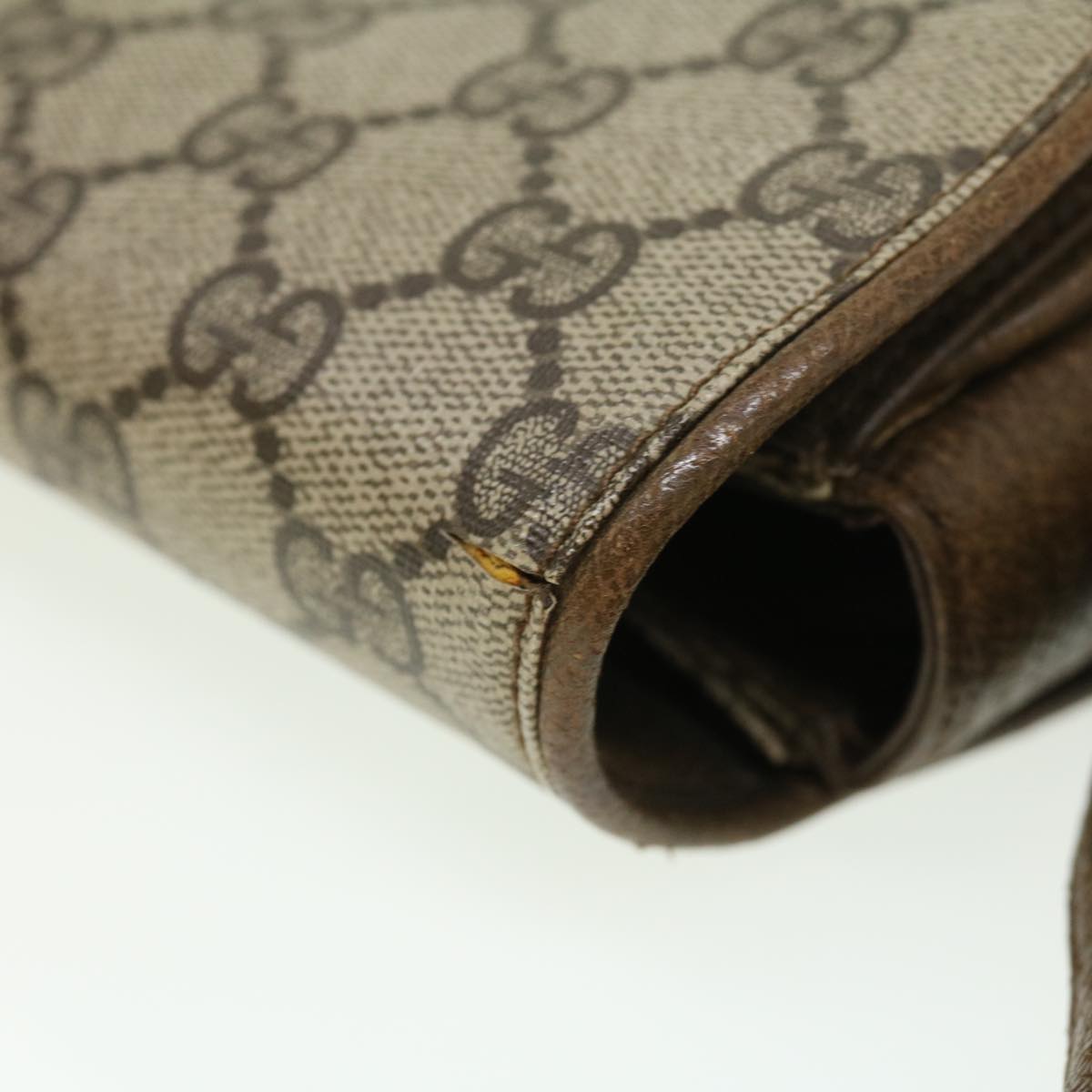 GUCCI GG Canvas Shoulder Bag PVC Leather Beige 32392