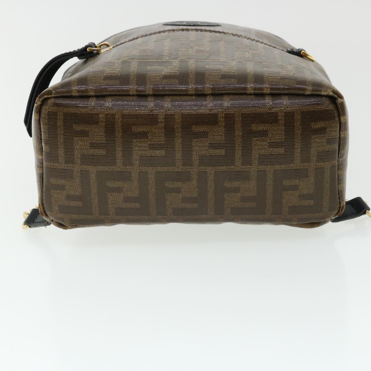 FENDI Zucca Canvas Backpack Coated Canvas Brown Black 8BZ038 32630A