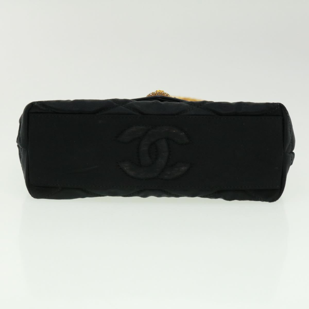 CHANEL Matelasse Chain stone Shoulder Bag Black CC 32695A