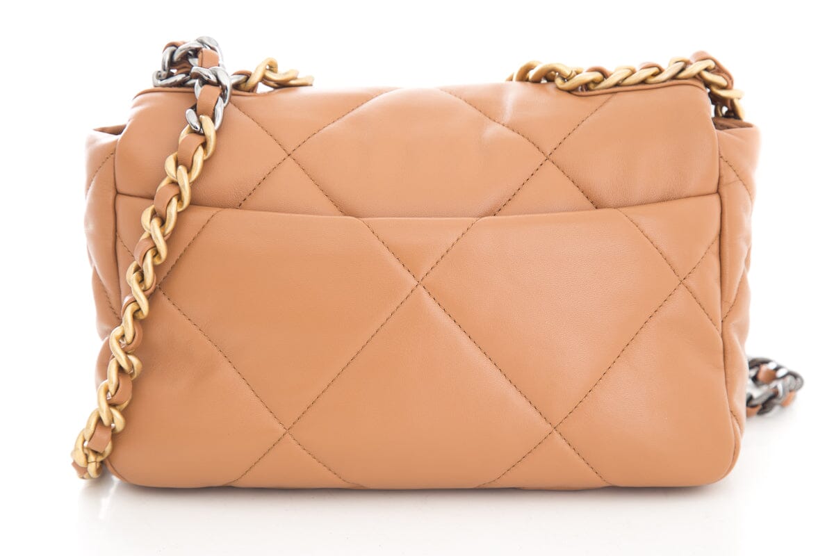 Chanel 2024 19 Brown Quilted Leather Handbag