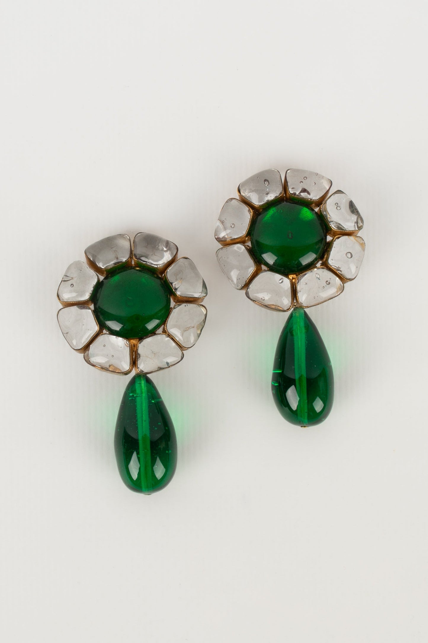 Boucles d'oreilles en pÃ¢te de verre Chanel